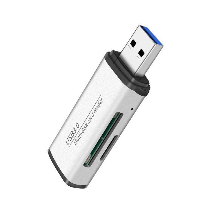 USB 3.0高速读卡器双卡双读笔记本台式机多功能SD TF铝合金多盘符