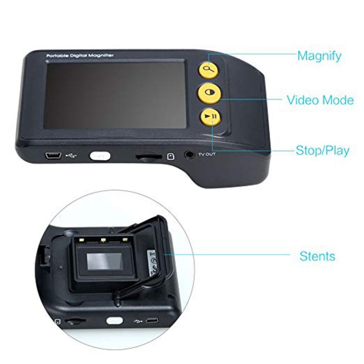 高清放大镜3.5寸手持式电子助视器低视力便携式助视器工厂直供