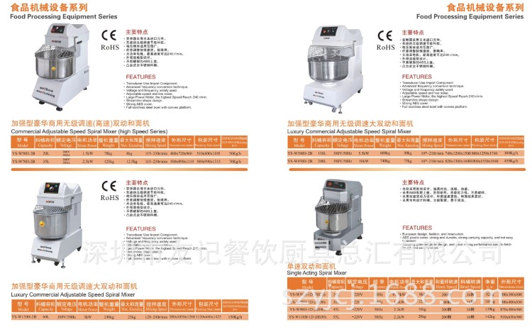 友记厨具无级调速双动压面机 箱体式压面机 和面机