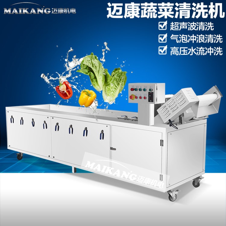 厂家直销芥蓝笋圆葱气泡冲浪清洗机 食堂用蔬菜清洗机 洗菜设备