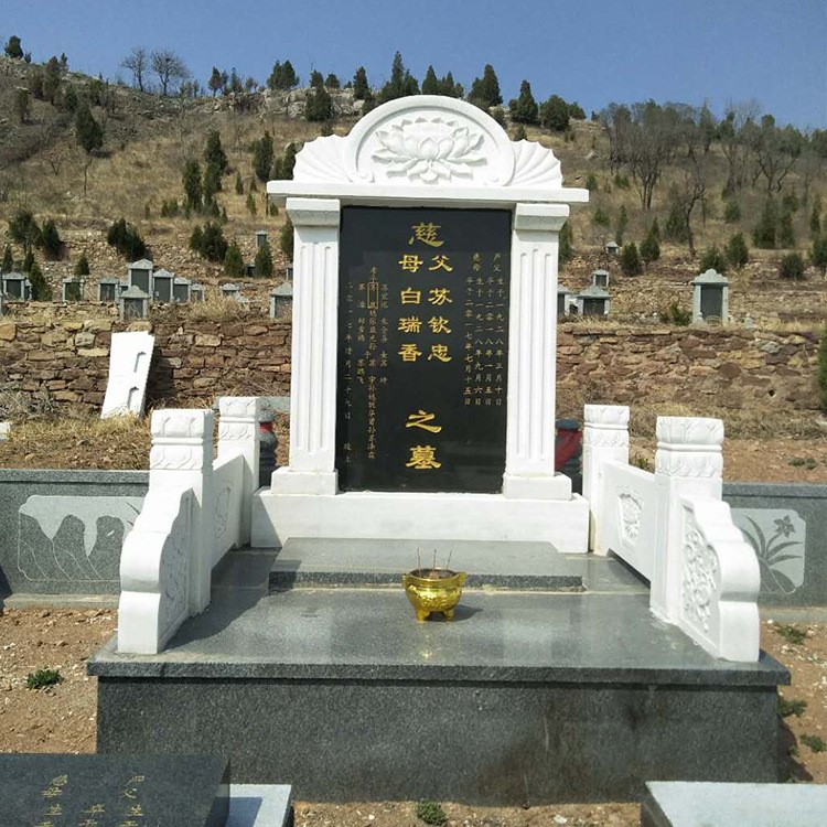 批发定做墓群双人墓碑 家族式组合大型墓群厂家直销撰写碑文