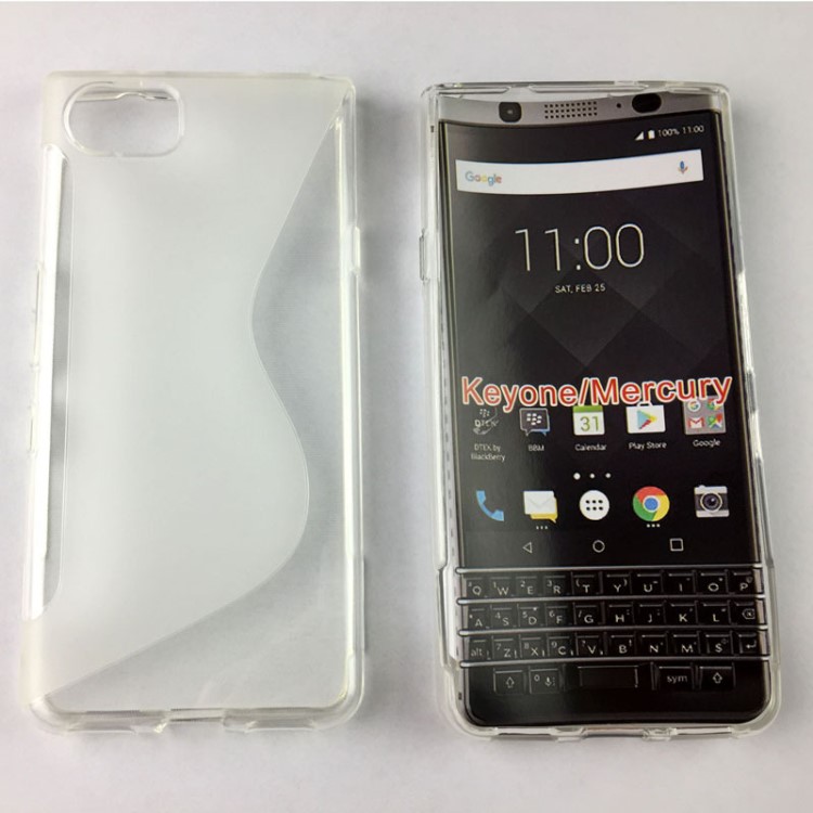 Keyone Mercury BB 黑莓手机保护套外壳透明软胶S型形太极纹双色