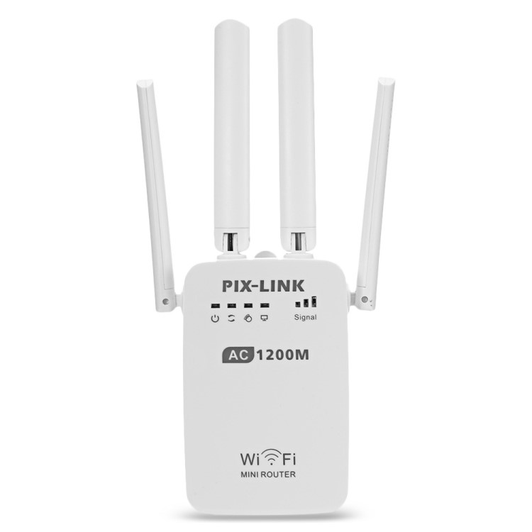 PIXLINK 1200Mbps双频家用wifi无线信号放大增强扩展器四天线