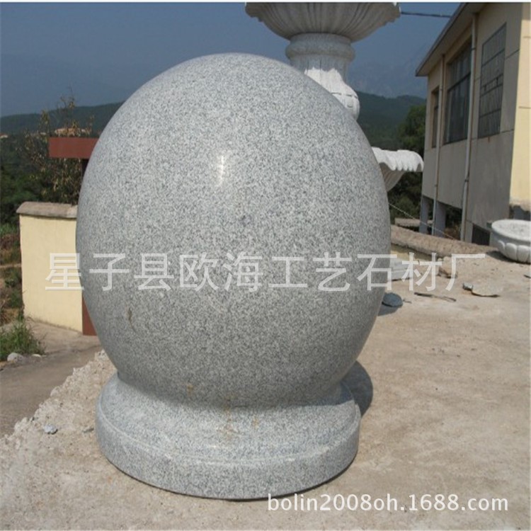 批量生产挡车石球路障 花岗岩工艺品 直径400