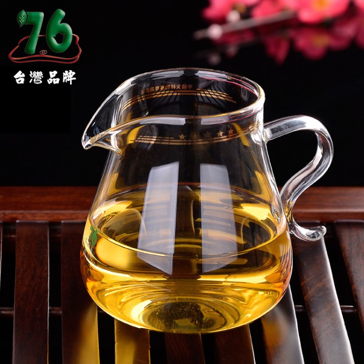 台湾76玻璃公道杯带茶漏套装家用加厚透明分茶器茶海茶具配件古颂