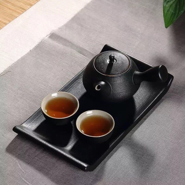 台湾万延 汉陶土茶具茶器一壶两杯黑禅风陶瓷功夫茶具套装批发