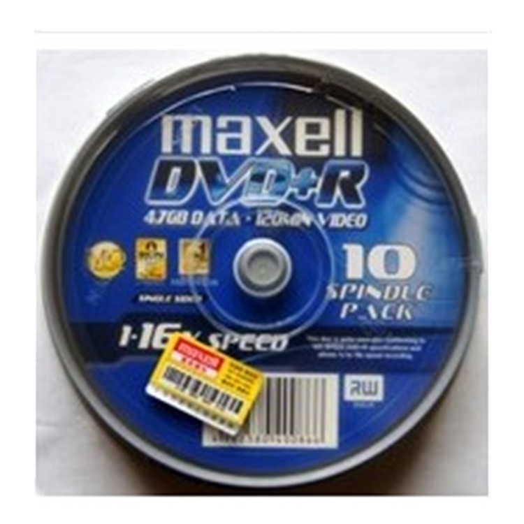 麦克赛尔Maxell 万胜DVD+R 空白刻录光盘 台产 的10片包装的