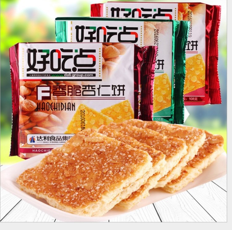 好吃点饼干香脆杏仁饼腰果薄脆108g办公室小吃零食批发