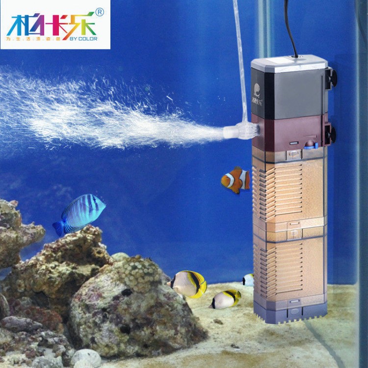 鱼缸过滤器内置静音水族水泵三合一水族箱过滤器增氧泵养鱼过滤器