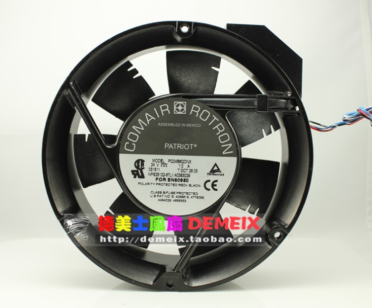 美国COMAIR 17.2CM，172mm圆形DC24V 直流散热风扇 PQ24B6QDNX