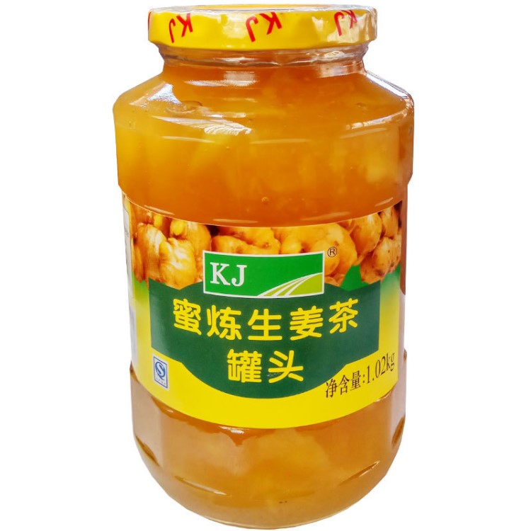 韩国风味 凯捷国际 KJ蜂蜜生姜茶 蜜炼果味果酱 冲饮品1020g 单瓶