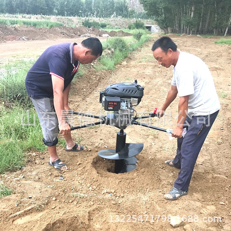 手推式挖坑机 地基铁路水泥杆立柱打眼机 便携式植树打眼机