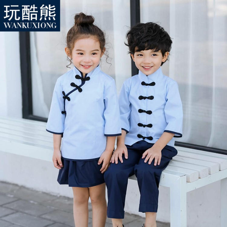 童装小学生校服古装国庆儿童节演出服幼儿园园服夏中国风唐装汉服