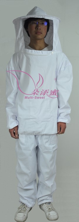 防蜂服蜂具批发  白色防蜂衣 涤纶平布分体防蜂衣  养蜂工具