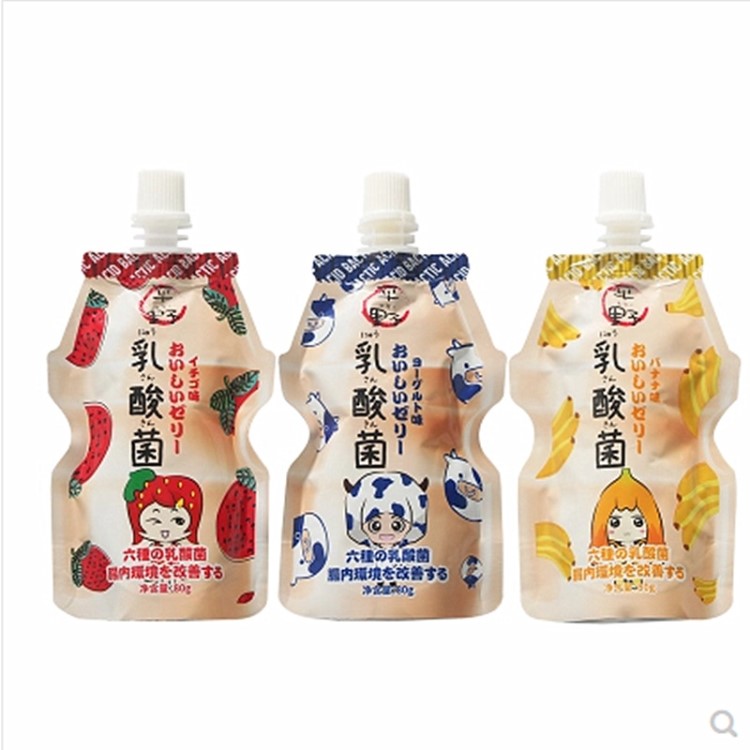 平野乳酸菌可吸果冻原味香蕉草莓味布丁80g*6袋/盒 整箱8盒