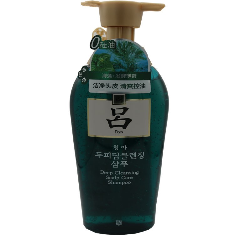 韩国爱茉莉 新版 绿吕 舒盈清润清爽控油洗发水500ml 深层洁净