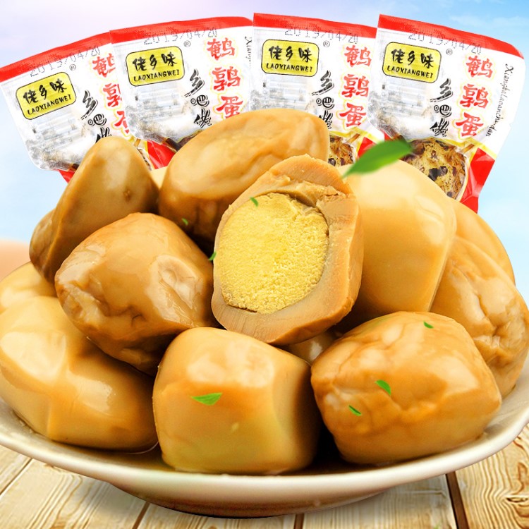 佬乡味鹌鹑蛋38g 四粒带壳乡吧佬五香卤蛋 零食小包装卤味鹌鹑蛋