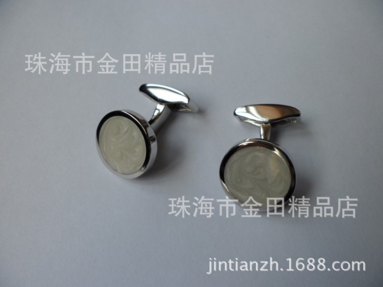 贝壳量假珐琅袖扣加工 Enamel cuff links 定做