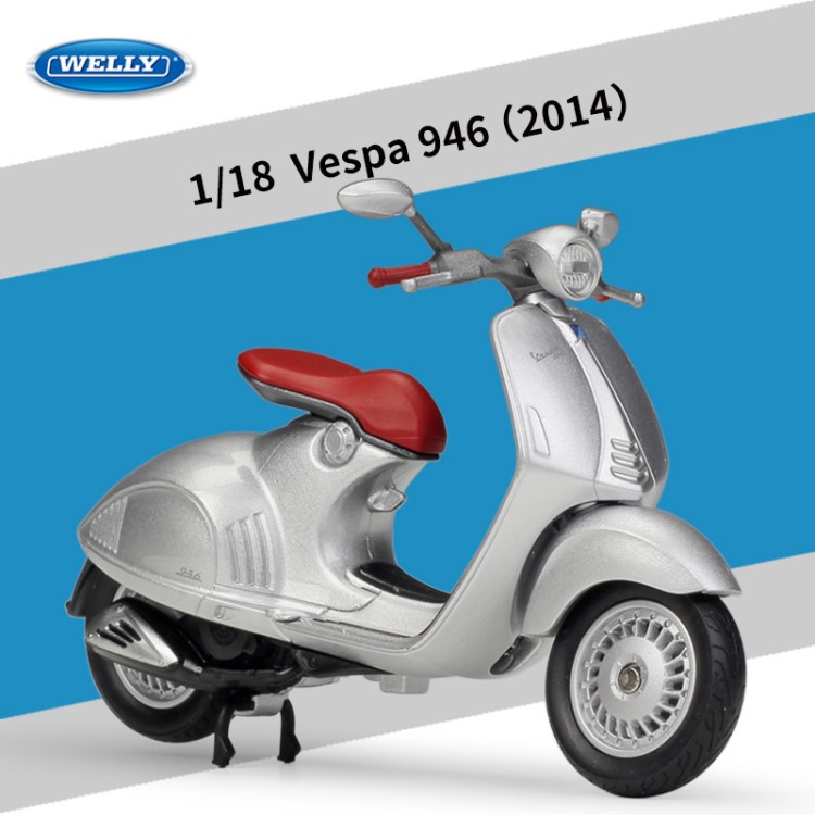 威利WELLY1：18 VESPA 946踏板摩托车合金仿真模型