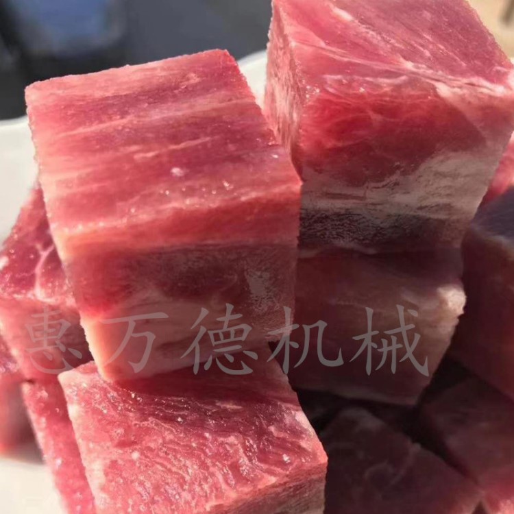 大型冻肉冷鲜猪肉连续式切丁机 三维冰鲜牛肉切粒机大型不锈钢