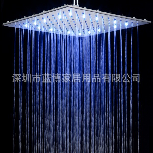 LED顶喷 12寸304不锈钢顶喷 温控三色变色300*300 LD 8030-A7