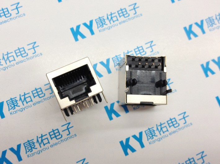 RJ45插座 单口带屏蔽网络接口 水晶头座8P8C L18.5 不带灯10P8C