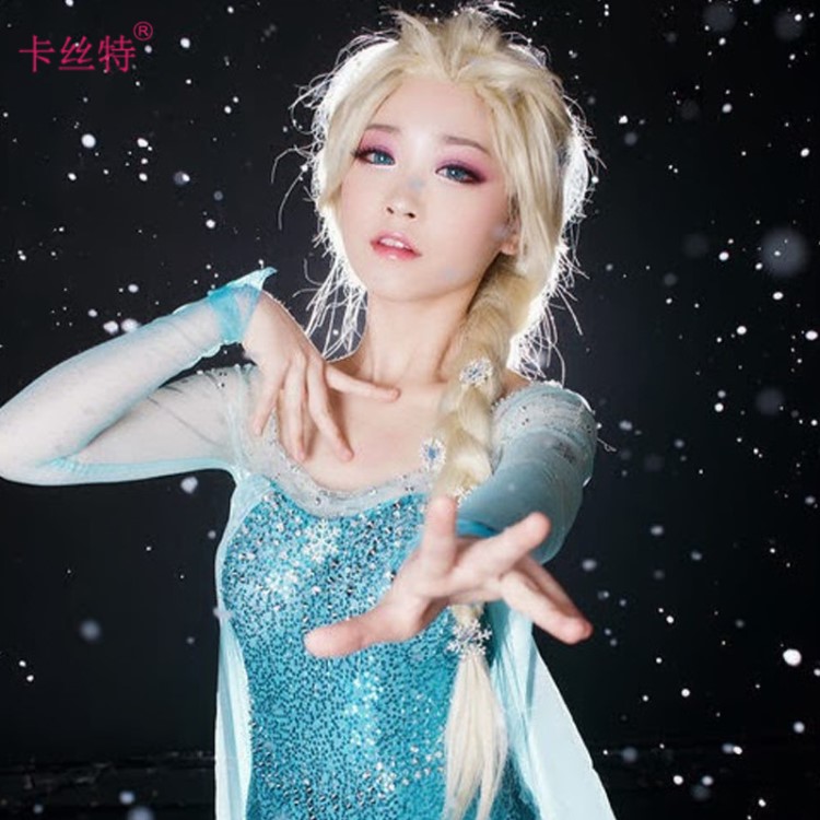 动漫COSPLAY假发 冰雪奇缘大冒险Elsa艾沙造型辫子假发 厂家直销