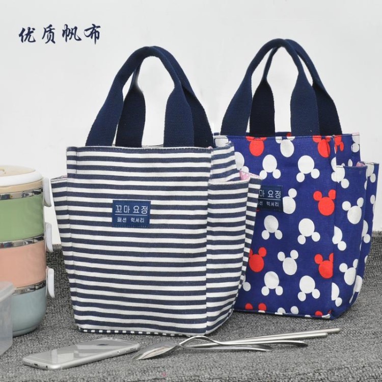 新款日韩便当包女包手提拎帆布包饭盒袋早午餐盒小布包妈咪包包邮