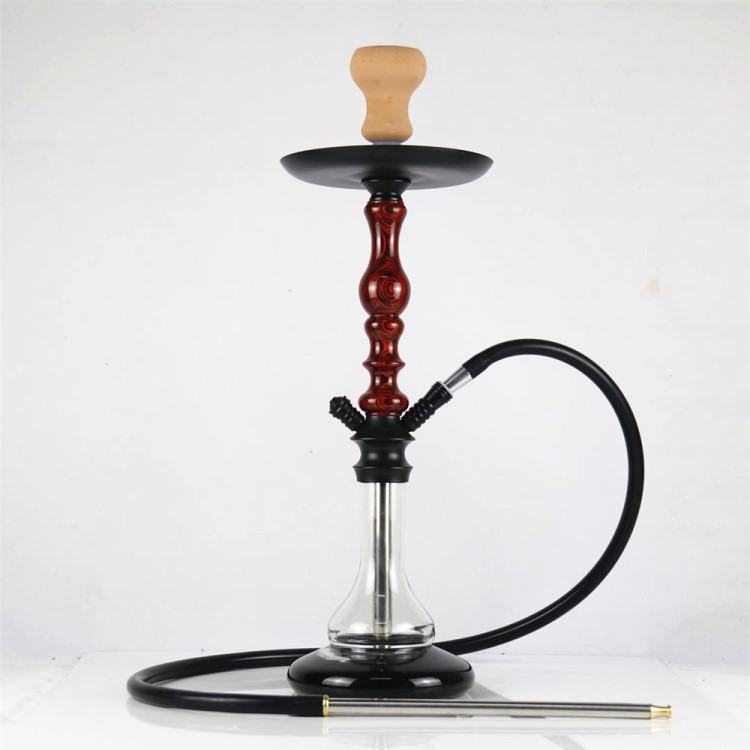 跨境水烟壶 阿拉伯 酒吧全套hookah 水烟枪 木头杆铝合金外贸