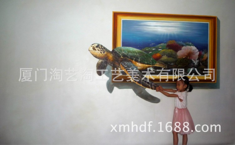 工艺美术批发3D油画设计壁画创作墙绘油画订制荧光画制作