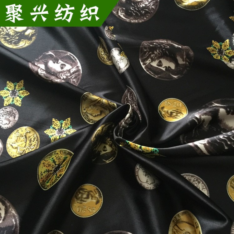 新款定制弹力包丁水印花 服装礼服里布睡衣面料 水印花里布时装面