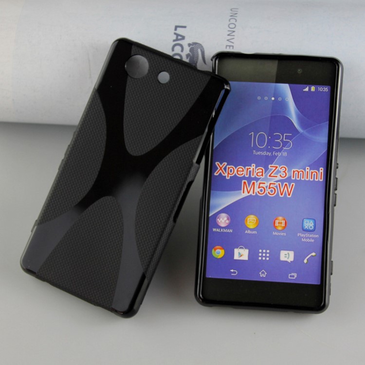 SONY xperia Z3 mini M55W手机保护套外壳X型形清水软胶tpu配件