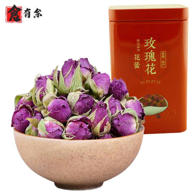 新疆和田玫瑰花茶叶110g/罐 玫瑰干花 新疆产地批发散装罐装