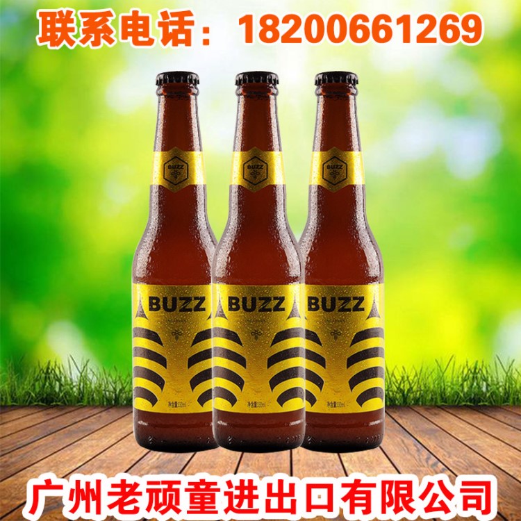 国产精酿 蜂狂BUZZ 桂花蜂蜜艾尔啤酒330ml*24瓶整箱