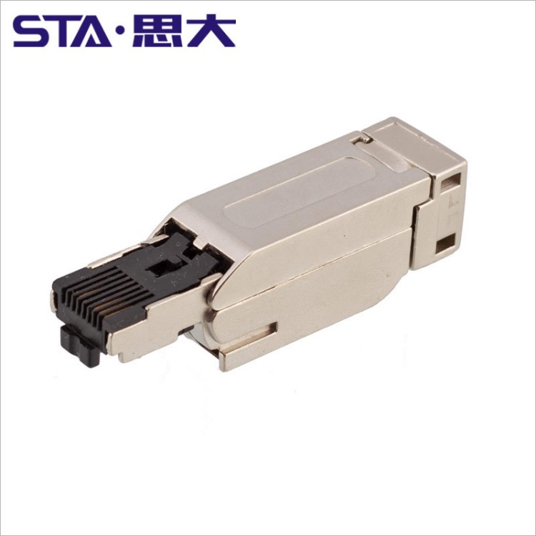 8P4C RJ45插头 工业以太网4芯网络接口 全金属以太网RJ45连接器