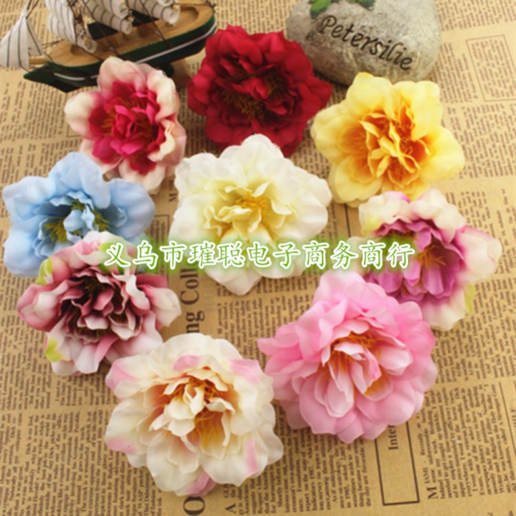 DIY手工制作装饰花艺仿真花菊花多层小牡丹绢花布花假花花头花朵