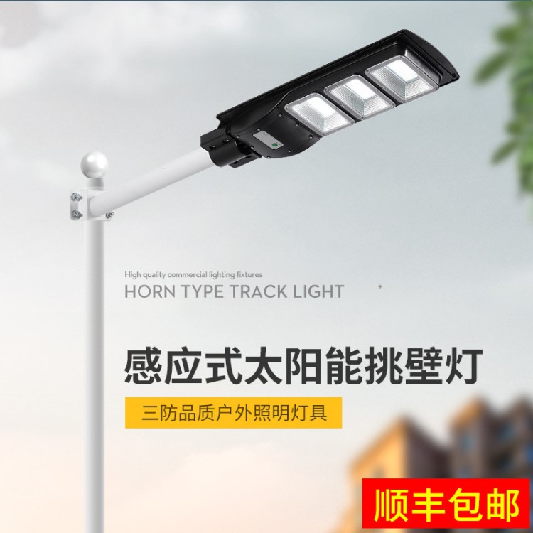 挑壁灯户外led挑壁灯防水防雷庭院景观100W200W一体化感应灯