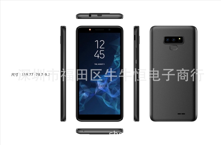 跨境出口XBO/WO系列6寸NOTE9 /Q19 512+4 18:9全屏外贸外文3G手机