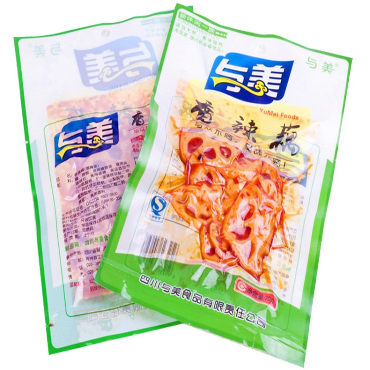 批发与美香辣藕片70g休闲零食食品 莲藕片麻辣熟食混批