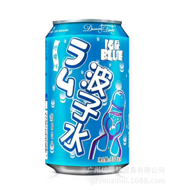 批发香港 EDO波子汽水柠檬味罐装330ml*24瓶/箱