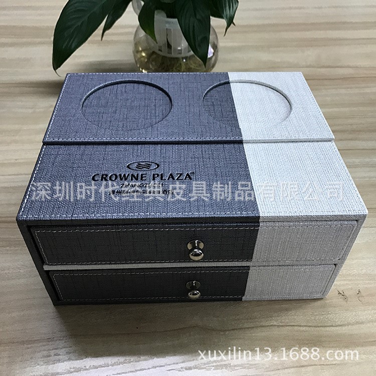 【酒店定制】酒店牙具收纳皮质宾馆洗漱用品盒耗品盒托盘定制