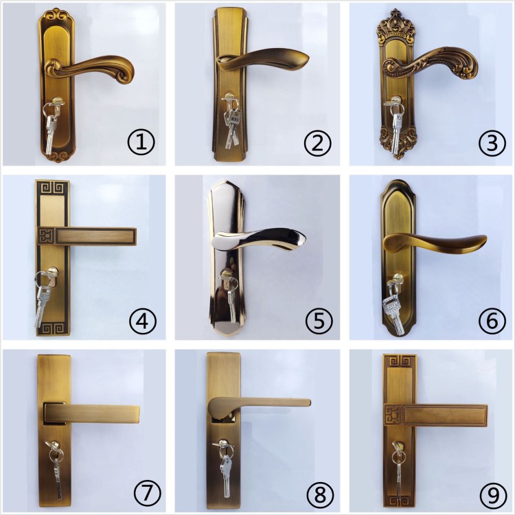 厂家直销黄古铜色卧室门锁 中式现代室内静音装修木门五金把手锁