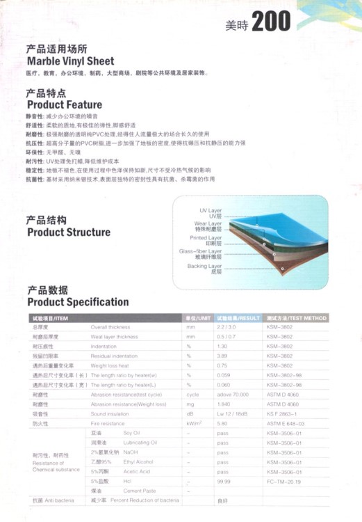 厂家供应美时200商用PVC地板耐磨PVC地板批发PVC弹性耐磨地板