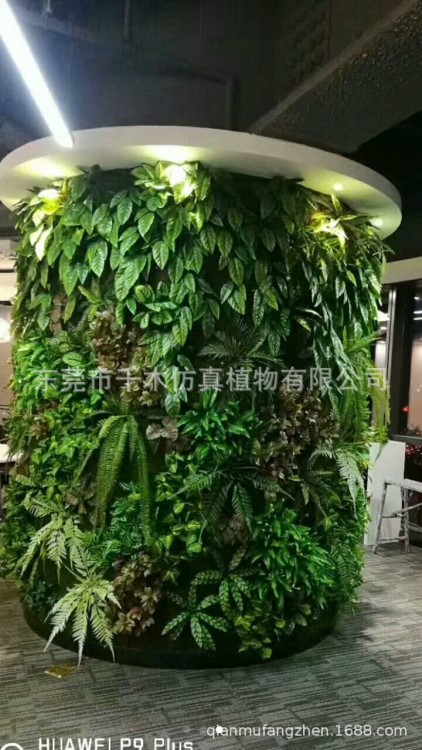 仿真绿墙酒店前台室内外仿真植物绿植墙防火UV阻燃包柱子草皮景观