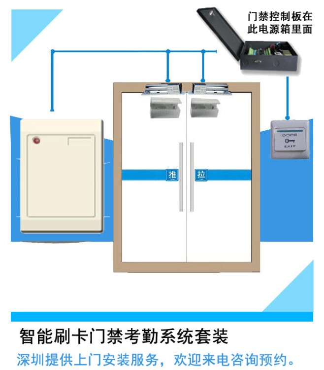 微耕门禁控制器 联网刷卡门禁考勤系统套装 IC门禁读卡器 门禁