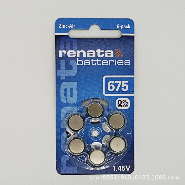 renata瑞士原装ZA675电子助听器1.45V锌空气PR44/675D纽扣电池