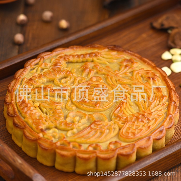 顶盛广式月饼1000g大月饼8个蛋黄白莲蓉大月饼火腿五仁大月饼