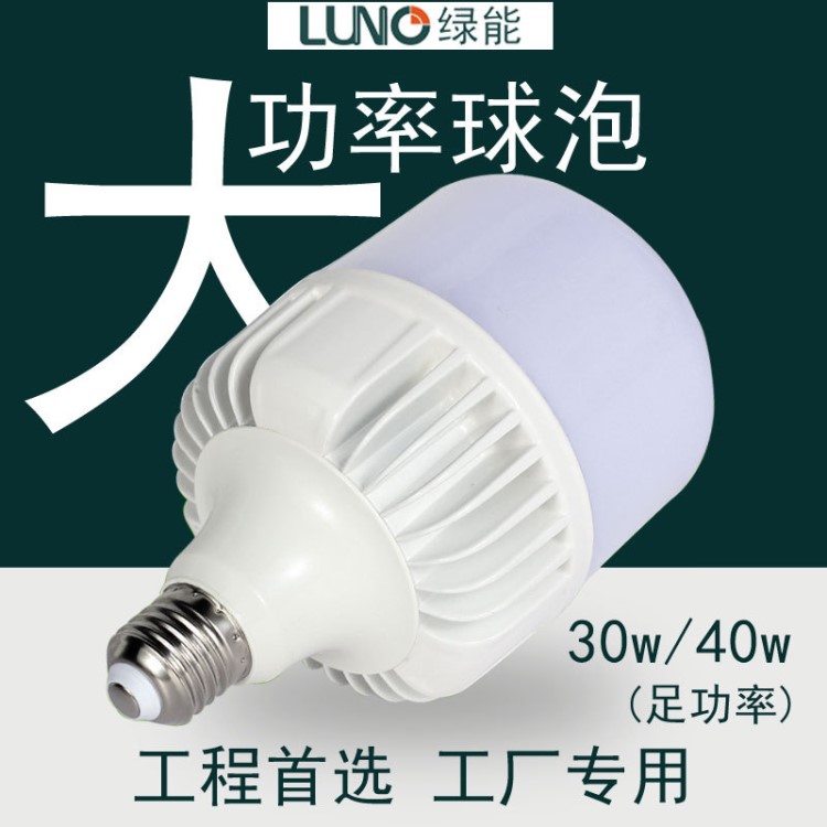 现货批发 绿能照明LED柱形球泡T泡30W40W