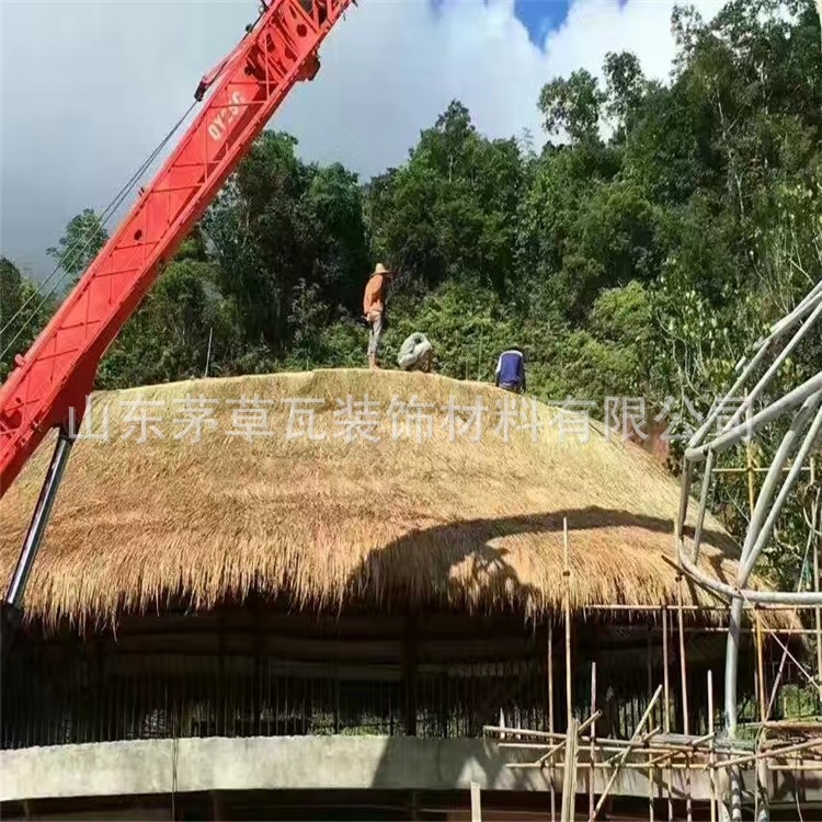 厂家批发定制北京天津塑料仿真茅草 防火PVC茅草 铝质茅草