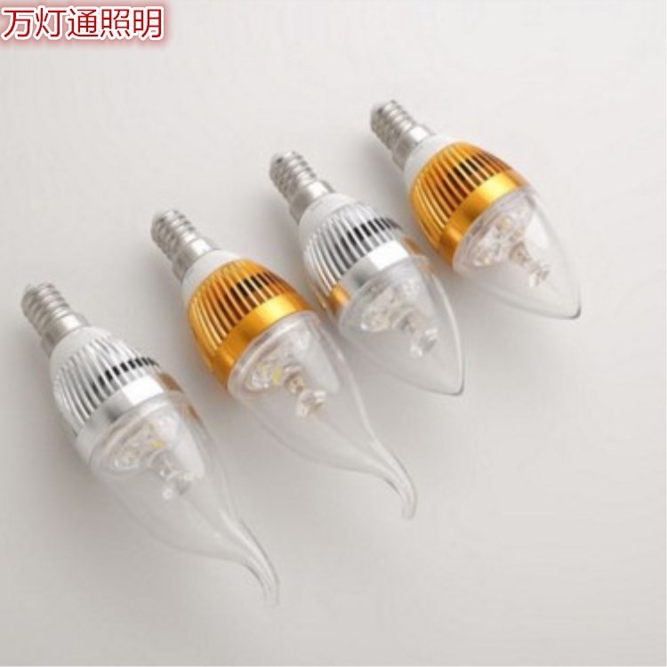 LED 尖泡 拉尾 蜡烛灯3W 4W 5W LED节能灯泡 E12 E14E17 E27灯泡